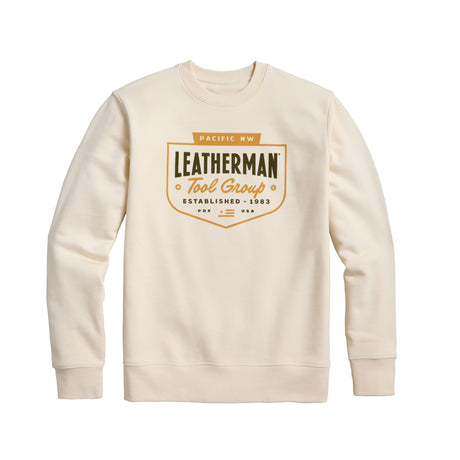 Translation missing: pl.Front of the natural gold colored Pacific Northwest Leatherman Crewneck