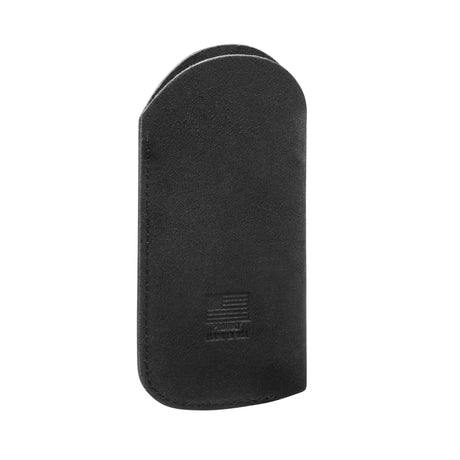 Translation missing: nl.A black suede leather tool sleeve embossed with an American flag and the words “Proudly Made in USA” near the bottom center, photographed upright against a white background