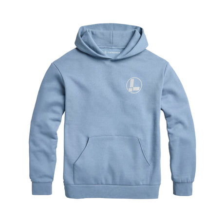 Translation missing: pl.Front of the Leatherman blue classic logo pullover hoodie