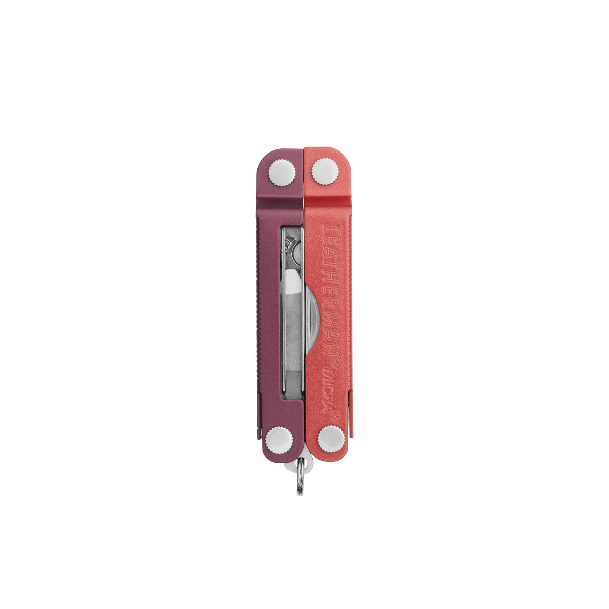 Translation missing: de.Mulled Wine Leatherman Micra® multi-tool closed, showcasing the tweezers and Leatherman brand on one handle