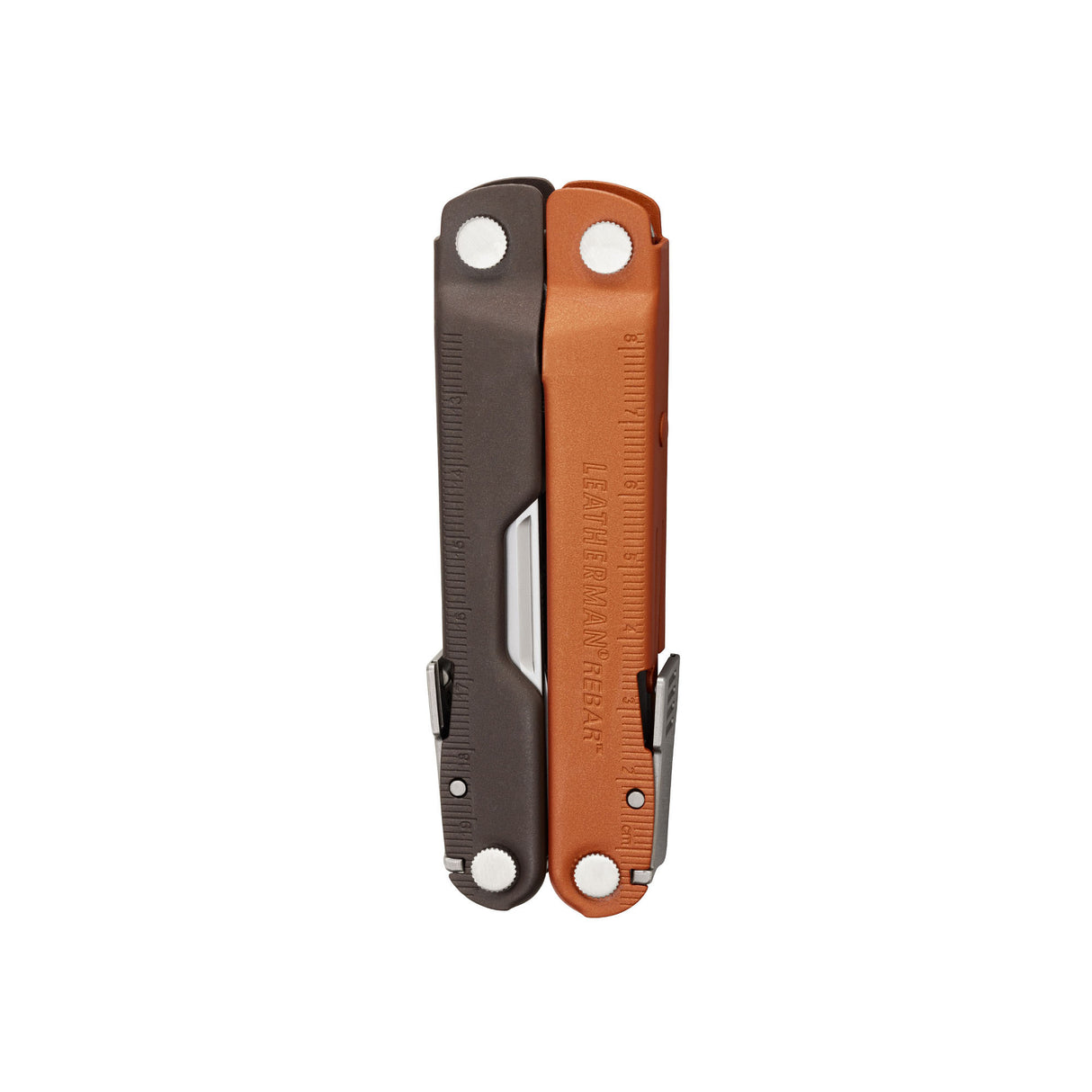 Translation missing: de.Burnt Sienna Leatherman Rebar® multi-tool closed, showcasing its durable design and versatile functionality