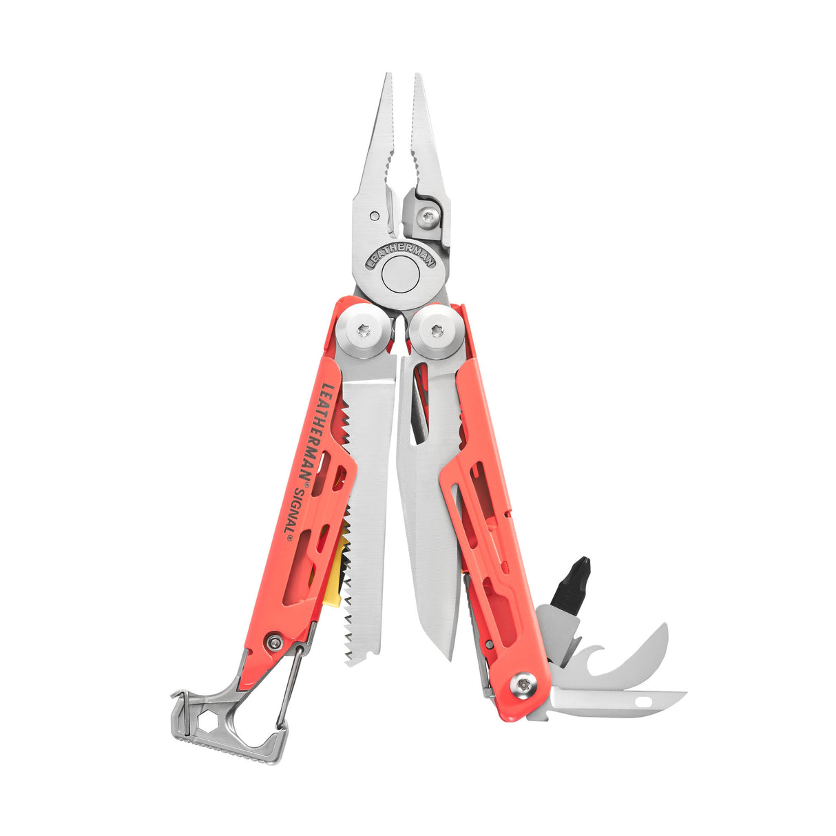 Translation missing: en.Guava Leatherman Signal® multi-tool showcasing pliers, blades, and other essential features for outdoor adventures