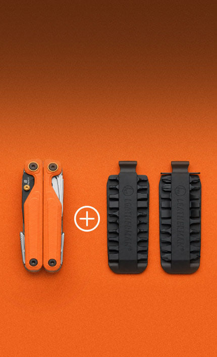 Translation missing: fr.Canyonland Wave Alpha multi-tool with Bit Kit Set on an orange background