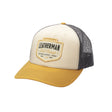 Translation missing: es.Mink Beige Leatherman Pacific Northwest Trucker Hat with a stitched emblem. Established 1983