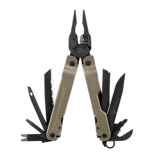 Coyote tan supertool 300 M in open fanned position