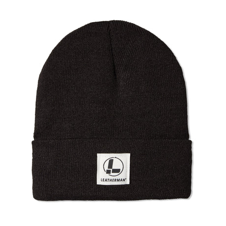 front side of leatherman beanie with logo