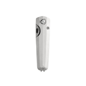 Translation missing: en.Leatherman Blazer Stainless Steel folding knife in closed position with brushed metal handle, visible pivot hardware and thumb slider, displayed on a white background