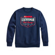 Translation missing: es.Navy crewneck with the Leatherman Pacific Northwest logo. Established 1983
