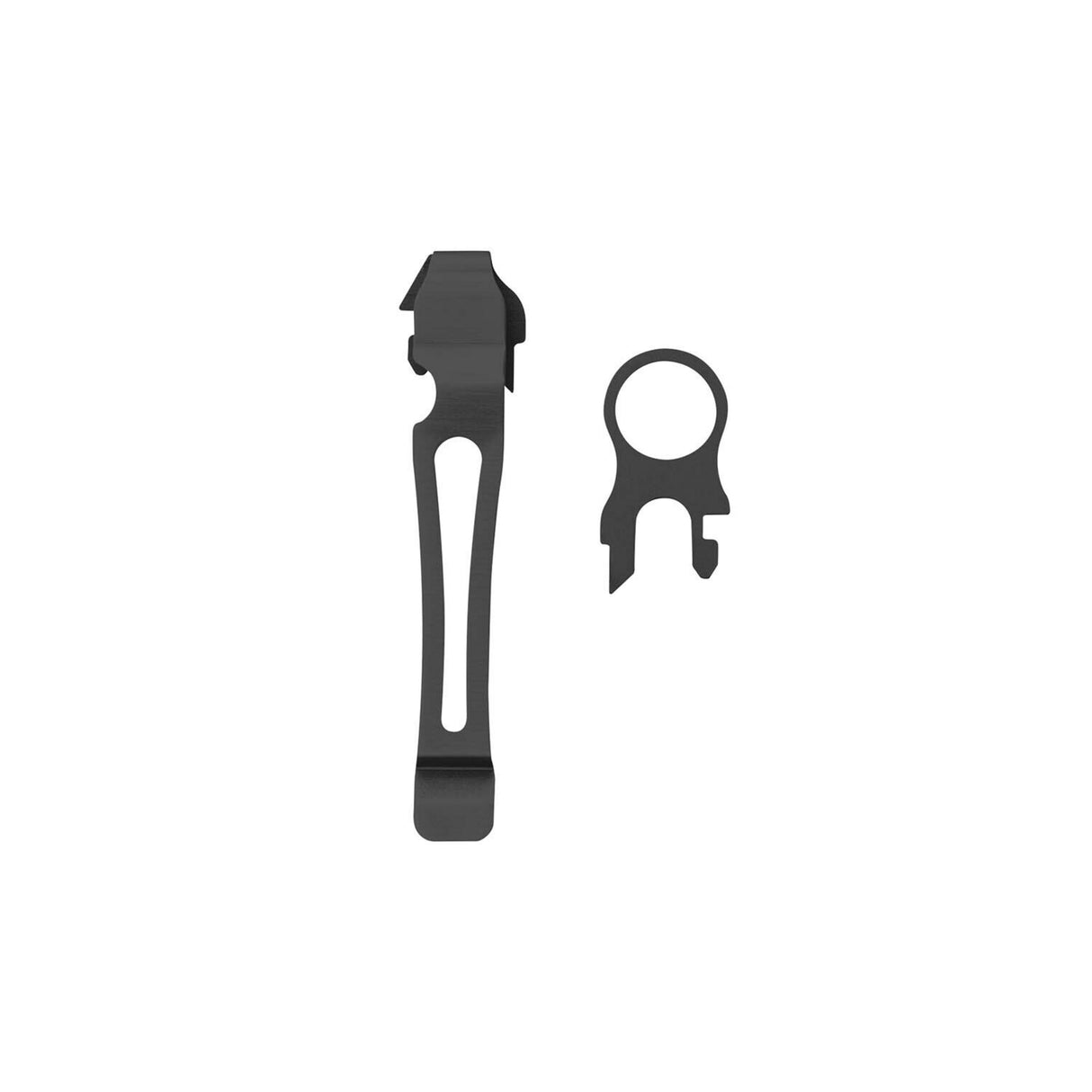 Charge+ included Black pocket clip and lanyard ring