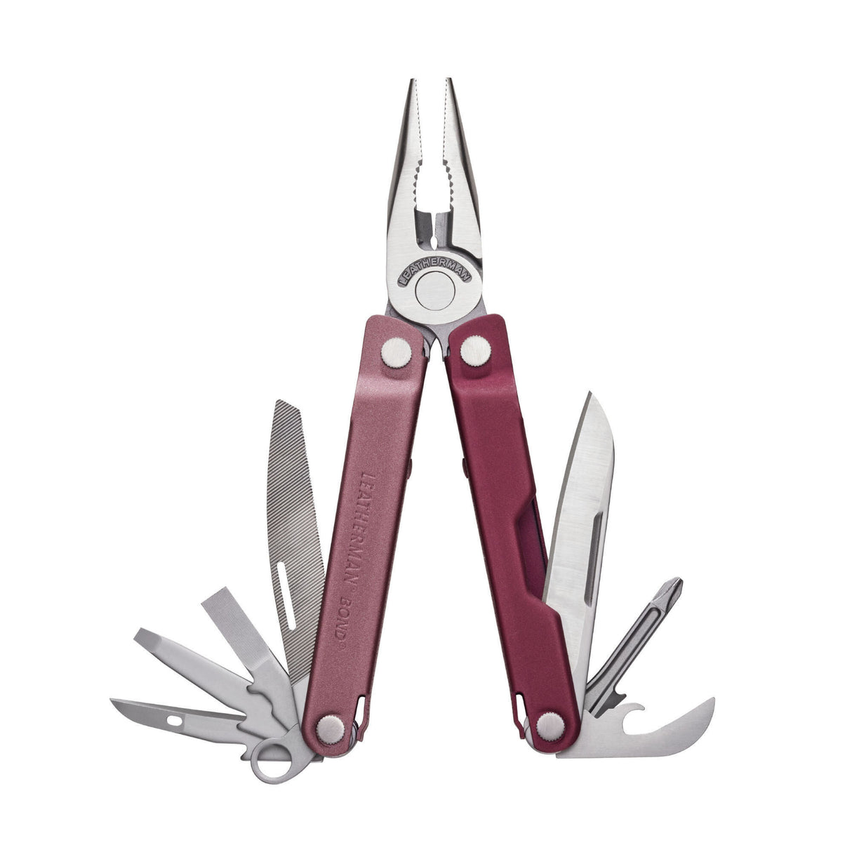 Heathered Cranberry Bond front in a fanned position