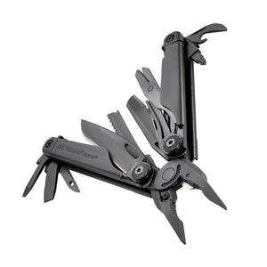 Surge open and canted in fanned position
