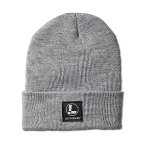 Gray leatherman beanie with logo