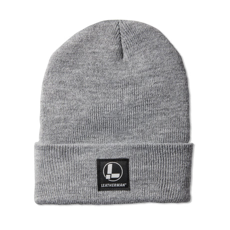 Gray leatherman beanie with logo