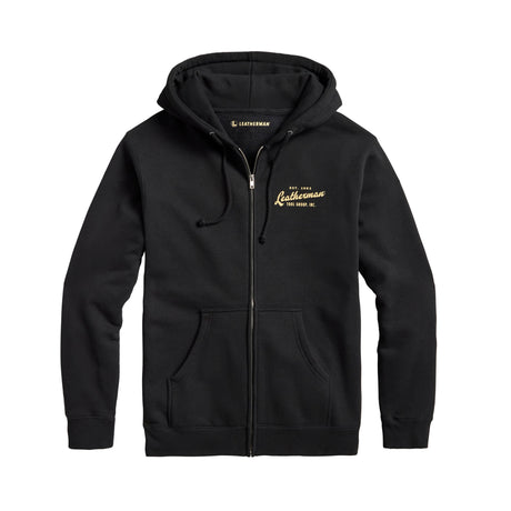 Translation missing: en.Front of the Leatherman vintage hoodie with the cursive Leatherman logo. Established 1983
