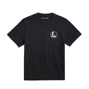 Translation missing: es.Front of the black Leatherman classic logo tee displaying the &#39;L&#39; logo