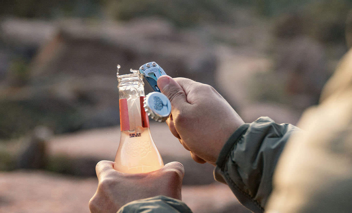 Skeletool KB bottle opener in action