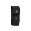 Translation missing: nl.Leatherman black and bronze nylon sheath with pockets showcasing the secure snap closure and Leatherman logo