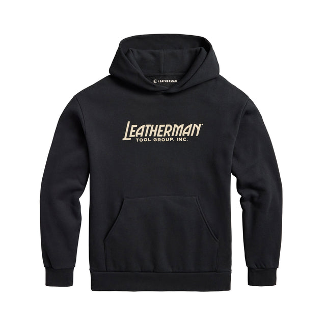 Translation missing: de.Black Leatherman Blade &amp; Grain hoodie with "Leatherman Tool Group, INC." on the front