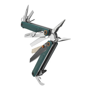 Translation missing: fr.Cascadia Leatherman Wave® Alpha multi-tool beauty image showing the various tools and features