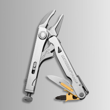 Translation missing: fr.Batch #008: Captain's Crunch multitool open, showing pliers, blade, and bit driver