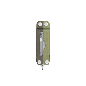 Translation missing: fr.Spruce  Leatherman Micra® multi-tool closed, showcasing the tweezers and Leatherman brand on one handle