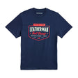 Translation missing: de.Navy Leatherman Pacific Northwest tee with a red emblem logo. Established 1983