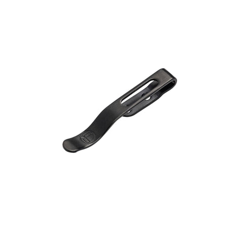 Translation missing: es.Black Leatherman pocket clip for FREE, Arc, or Bond tools, includes secure attachment features for convenient carrying