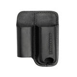 Translation missing: fr.Black premium leather multitool sheath with two compartments and LEATHERMAN logo embossed on the front