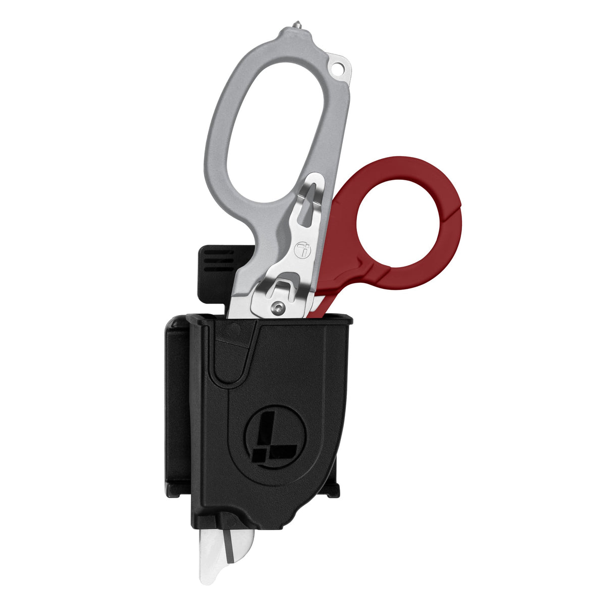 Translation missing: en.lack Raptor® Rescue Holster with Leatherman Raptor Rescue inside, showcasing its easy access
