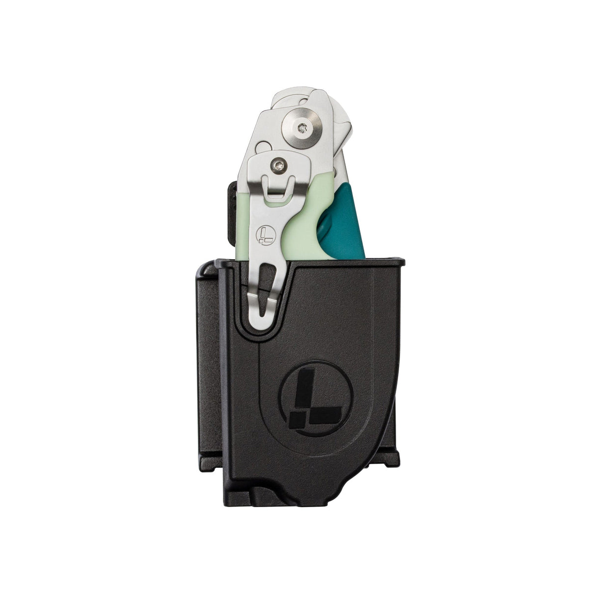 Translation missing: en.Black Raptor® Rescue holster with a folded Leatherman Raptor® Rescue inside