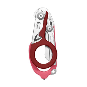 Translation missing: es.Raspberry Rose Leatherman Raptor Rescue trauma shears folded, showcasing its compact size