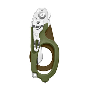 Translation missing: nl.Woodland Leatherman Raptor Rescue trauma shears folded, featuring the pocket clip and lanyard hole