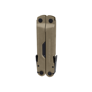 Translation missing: pl.Coyote Tan Leatherman Rebar® multi-tool closed, showcasing the compact design