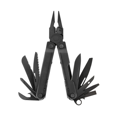 Translation missing: pl.Black Leatherman Rebar® multi-tool with pliers and various tools, ideal for work and DIY tasks