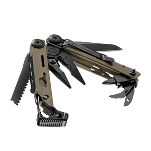 Translation missing: es.Coyote Tan  Leatherman Signal® multitool beauty image showing the various tools and features