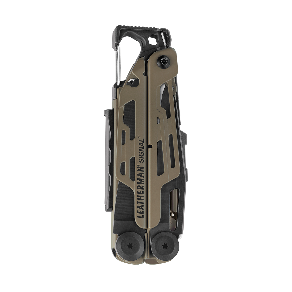 Translation missing: es.Coyote Tan Leatherman Signal® multi-tool closed, showcasing its compact design