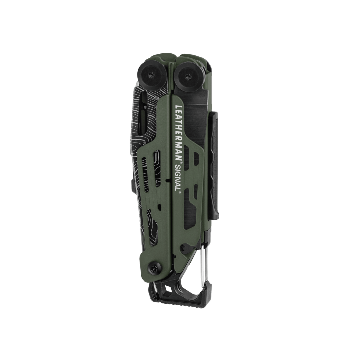Translation missing: de.Green Leatherman Signal® multi-tool closed, showcasing its compact design