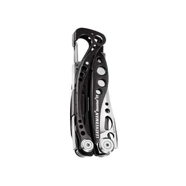 Translation missing: fr.Black and silver Skeletool CX in a closed front position
