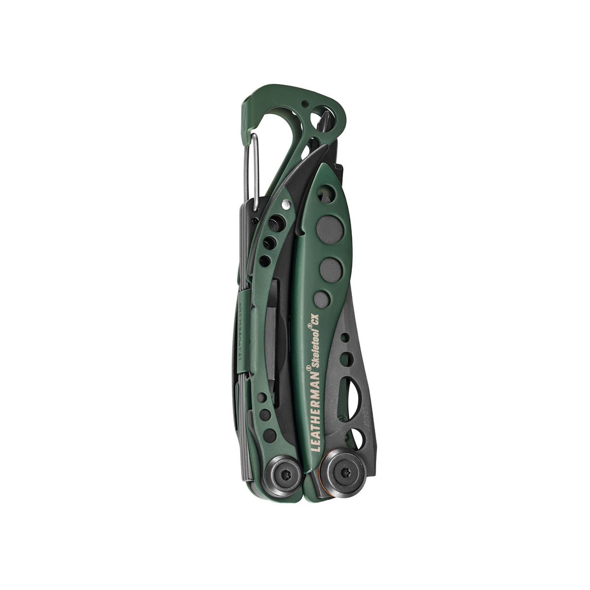 Translation missing: es.OD Green Leatherman Skeletool® CX multi-tool closed, showcasing its compact design