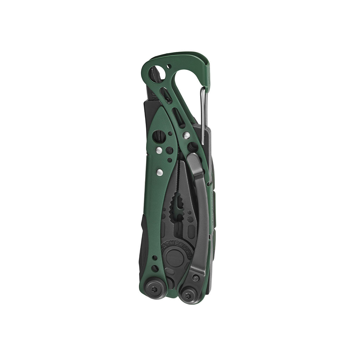 Translation missing: es.OD Green Leatherman Skeletool® CX multi-tool closed, showcasing its compact design