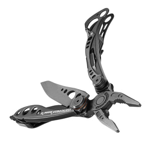 Translation missing: de.Onyx Leatherman Skeletool® CX multitool beauty image showing the various tools and features