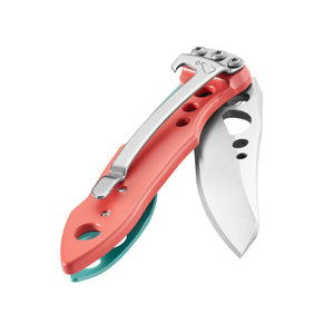 Translation missing: pl.Paradise Skeletool® KB folding knife with partially open blade and silver pocket clip
