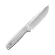 Translation missing: de.Leatherman Trac Alpine fixed-blade knife with a stainless steel drop point blade and smooth white handle featuring the Leatherman logo, displayed on a white background