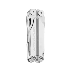 Translation missing: fr.Stainless steel Leatherman Wave® Plus multi-tool closed, showcasing its compact design