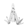 Translation missing: de.Stainless steel Leatherman Wingman® multi-tool opened showcasing the many tools and features included