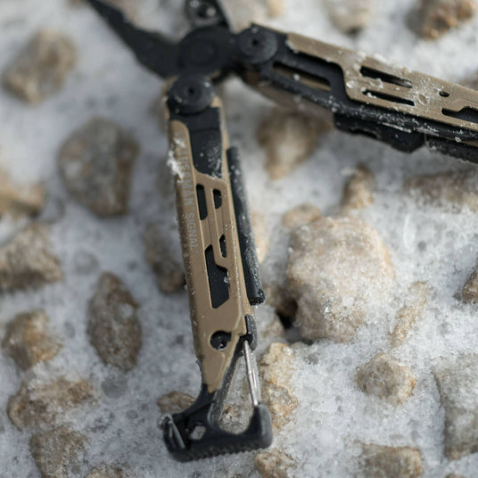 Opened Leatherman Signal showcasing multifunctionality, ideal for various tasks and activities.